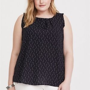 NWT Navy Arrow Georgette Tank